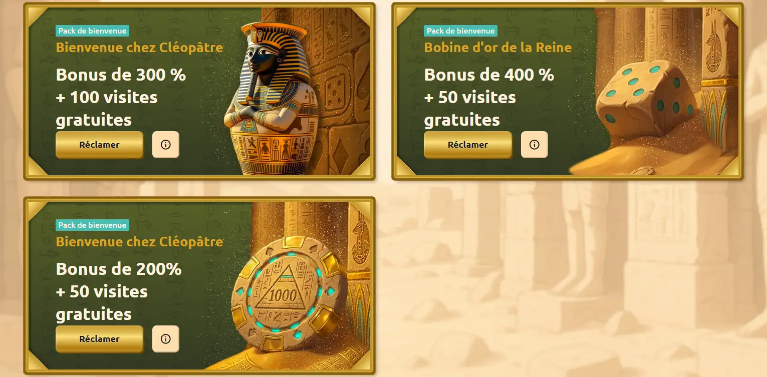 bet cleo casino pack de bienvenue